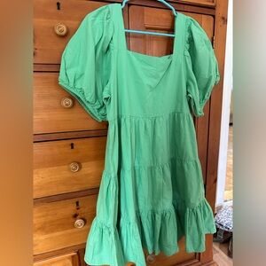 Green mini dress
